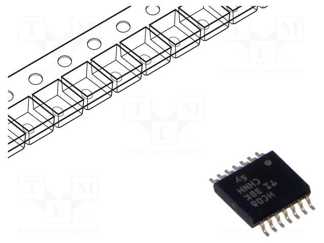 IC: digital; AND; Ch: 4; IN: 2 TEXAS INSTRUMENTS SN74HC08PWR