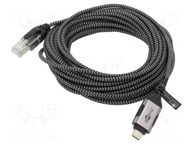 Cable; slim,USB 3.1; RJ45 plug,USB C plug; nickel plated; 7.5m GOOBAY GOOBAY-74406