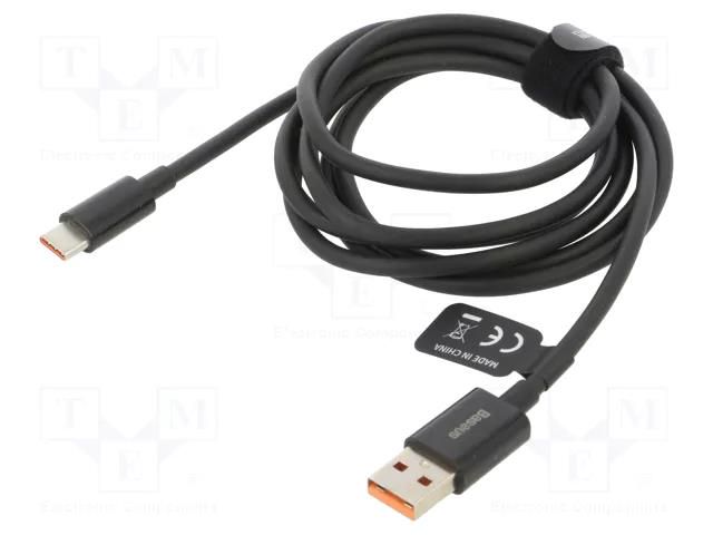 Cable; High Speed,USB 2.0; USB A plug,USB C plug; 1.5m; black BASEUS P10320102114-01