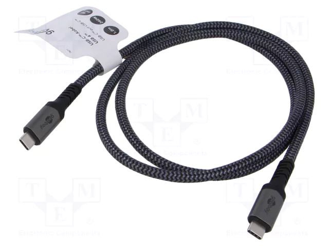 Cable; Thunderbolt 3,Thunderbolt 4,USB 4.0; 1m; black,grey; PVC GOOBAY GOOBAY-74211