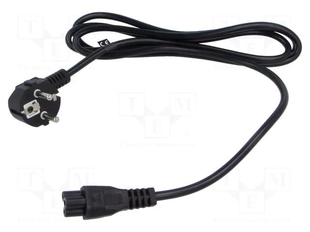 Cable; 3x0.75mm2; CEE 7/7 (E/F) plug angled,IEC C5 female; PVC POS POSAC-C5-EUL18