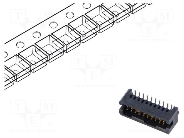 Connector: pin strips; pin header; male; PIN: 20; straight; SMT SAMTEC TFML-110-02-S-D-A
