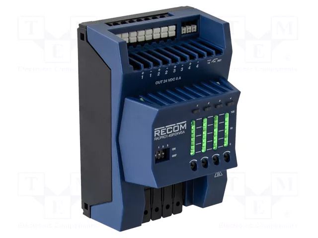Module: power module; for DIN rail; 120/88.8W; 24VDC; 5A; 22÷28VDC RECOM RACPRO1-4SP24V/5A