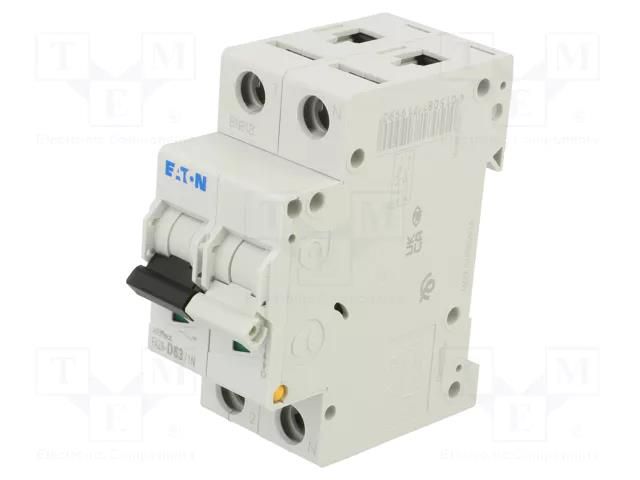 Circuit breaker; 230/400VAC; Inom: 63A; Poles: 1+N; Charact: D; 6kA EATON ELECTRIC FAZ6-D63/1N