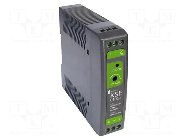 Power supply: switching; for DIN rail; 10W; 24VDC; 420mA; IP20 BREVE TUFVASSONS KSE-01024P