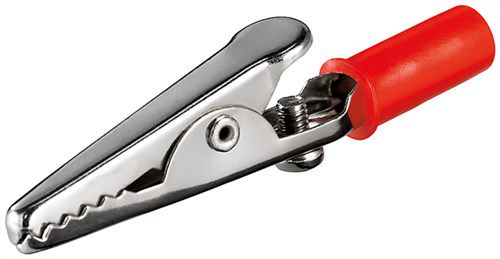 Alligator Clip with Screw, red - length 51 mm 11411