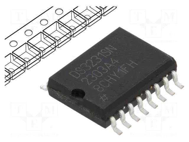 IC: RTC circuit; I2C; SO16-W; 2.3÷5.5V Analog Devices (MAXIM INTEGRATED) DS3231SN+TR
