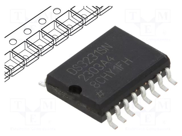 IC: RTC circuit; I2C; SO16-W; 2.3÷5.5V Analog Devices (MAXIM INTEGRATED) DS3231SN+TR
