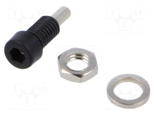 Connector: 2mm banana; socket; 10A; 60VDC; Overall len: 17mm; black ELECTRO-PJP PJP224-M5-I-N