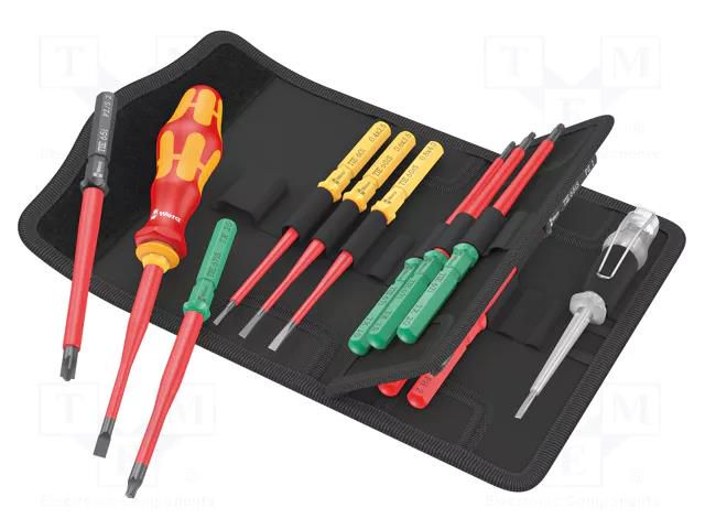 Kit: screwdrivers; insulated,slim; 1kVAC; PZ/S1,PZ/S2; case WERA WERA.05006608001