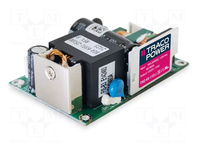 Power supply: switching; open; 45W; 90÷264VAC; OUT: 1; Uout: 24VDC TRACO POWER TXO45-124-J