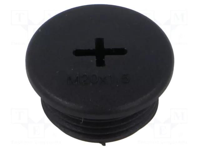 Stopper; M20; 1.5; IP68; polyamide; black; Entrelec; Thread: metric TE Connectivity 1SNG620018R0000