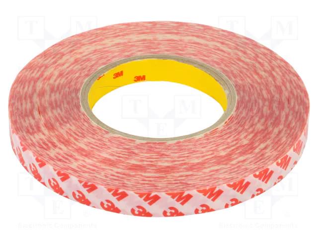 Tape: fixing; W: 15mm; L: 50m; Thk: 0.2mm; double-sided; transparent 3M 3M-GPT-020-15-50