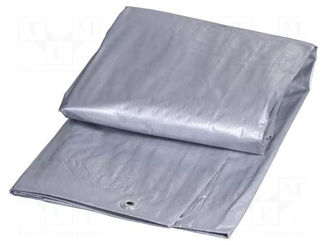 Tarpaulin; L: 3m; Width: 2m; silver; with metal rings; 120g/m2; 6m2 SOLID TOOLS SOLID-5937