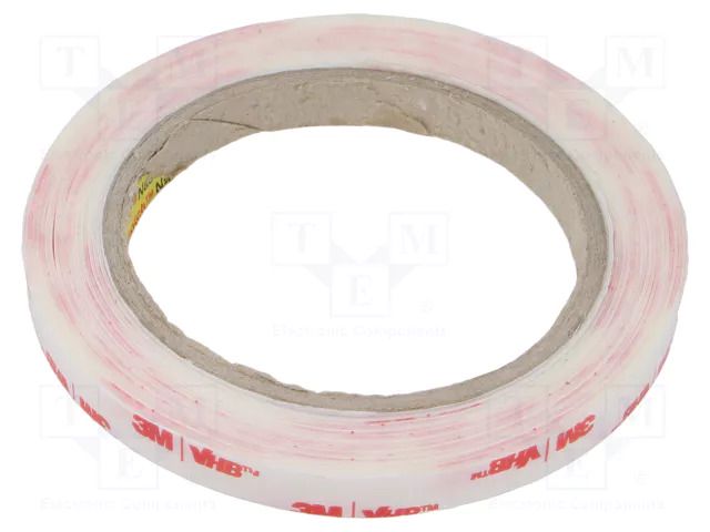 Tape: fixing; W: 9mm; L: 5.5m; Thk: 0.6mm; acrylic; white; -35÷90°C 3M 3M-4930P-9-5.5