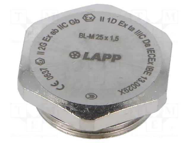 Stopper; M25; 1.5; IP68; brass; Plating: nickel; SKINDICHT®; 29mm LAPP LP-52103133