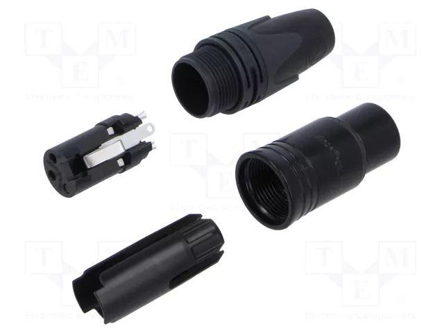 Connector: XLR; plug; female; XX-14; 16A; PIN: 3; straight; for cable NEUTRIK NTR-NC3FXX-14BAGD