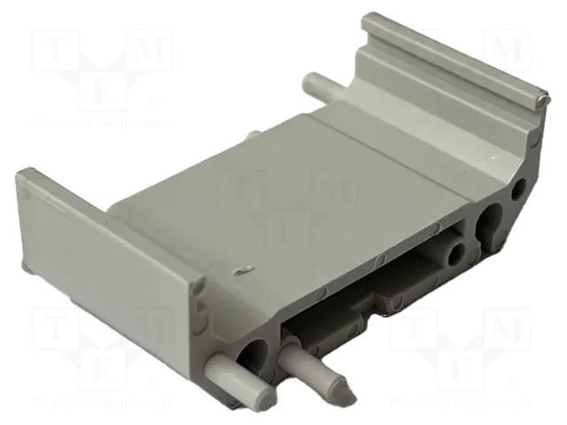 DIN rail mounting bracket; 44x22mm; Body: green ELBAG DIN-43/22