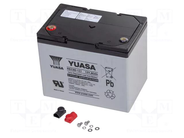 Re-battery: acid-lead; 12V; 80Ah; AGM; maintenance-free; 27kg YUASA ACCU-REC80-12/Y