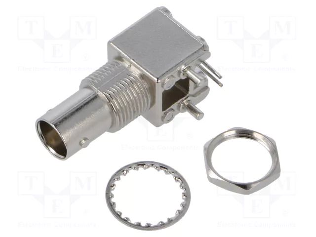 Connector: BNC; socket; female; angled 90°; 75Ω; THT; on PCBs AMPHENOL RF B6252HA-NPP3G-75T