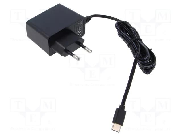 Power supply: switching; mains,plug-in; 5VDC; 2A; 10W; Out: USB C ESPE E12-1005-UC1
