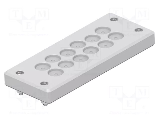 Multigate grommet; light grey; Holes no: 12; -40÷80°C; 5÷13mm TE Connectivity 1SNG603003R0000