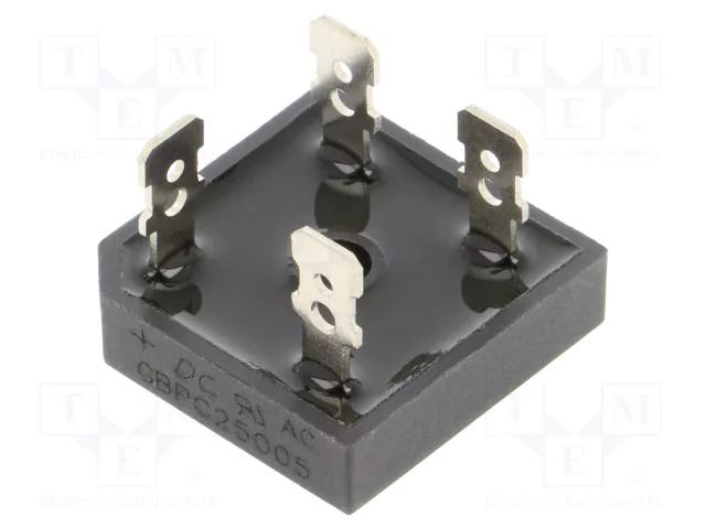 Bridge rectifier: single-phase; Urmax: 50V; If: 25A; Ifsm: 350A DC COMPONENTS GBPC25005-DC