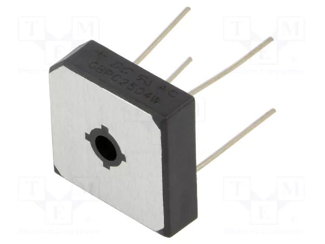 Bridge rectifier: single-phase; Urmax: 400V; If: 25A; Ifsm: 350A DC COMPONENTS GBPC2504W-DC