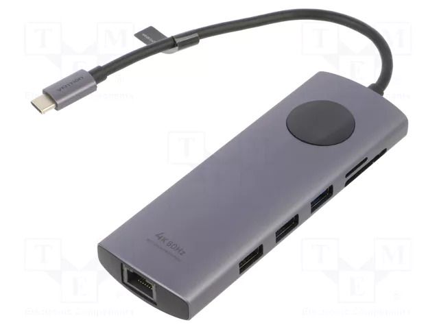Hub USB; USB 2.0,USB 3.0; grey; Number of ports: 10; 0.15m VENTION TQWHB