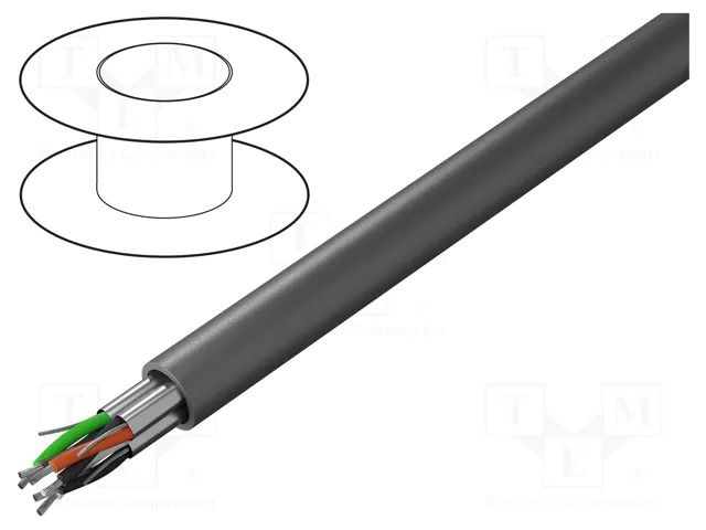 Wire; Xtra Guard® 1; 2x2x20AWG; shielded,Al-PET foil; PVC; 300V ALPHA WIRE 5452C-SL005