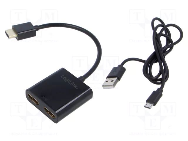 Splitter; HDCP 2.2,HDMI 2.0; Out: HDMI socket x2,IR socket LOGILINK HD0061
