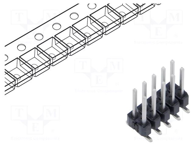 Connector: pin strips; pin header; male; PIN: 10; vertical; SMT SAMTEC TSM-105-02-T-DV-P