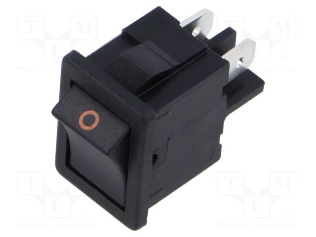 ROCKER; DPST; Pos: 2; ON-OFF; 4A/250VAC; black; none; 100mΩ Marquardt 1852.1102