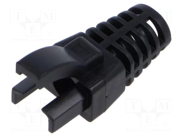 RJ45 plug boot; black MH CONNECTORS MHRJ45SRI-BK