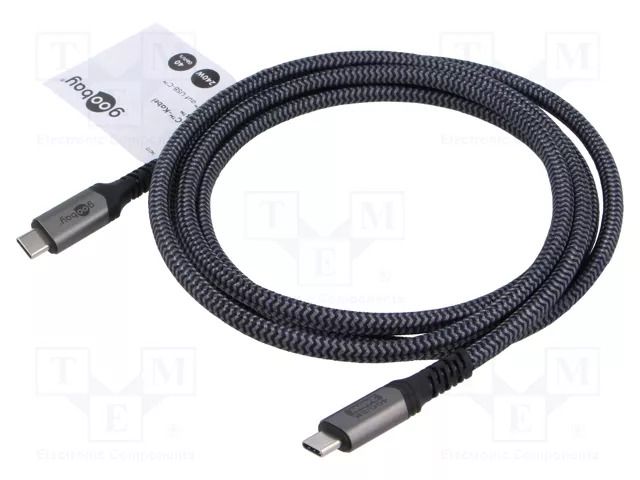 Cable; Thunderbolt 3,Thunderbolt 4,USB 4.0; 1.8m; black,grey GOOBAY GOOBAY-74213