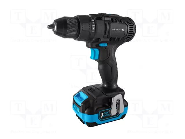 Drill/driver; drilling,screwdriving; 0÷450rpm,0÷1650rpm; 18VDC HÖGERT TECHNIK HT2E244-B12DD