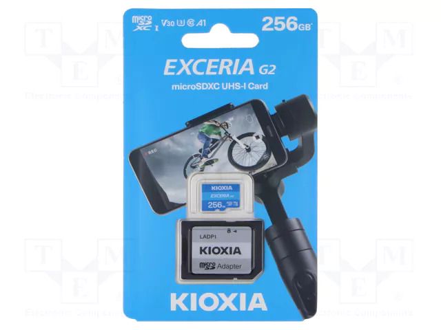 Memory card; microSDHC; R: 100MB/s; Class 10 UHS U1; 256GB KIOXIA LMEX2L256GG2