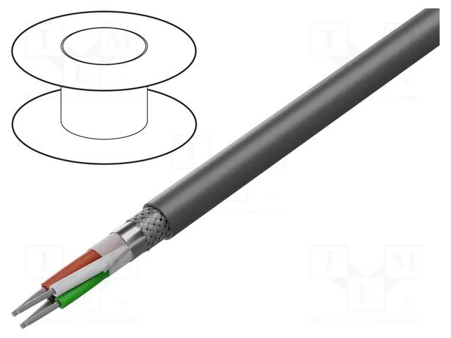 Wire; Xtra Guard® 1; 7x20AWG; PVC; dark grey; 600V; 305m; 1000ft ALPHA WIRE 5517-SL001