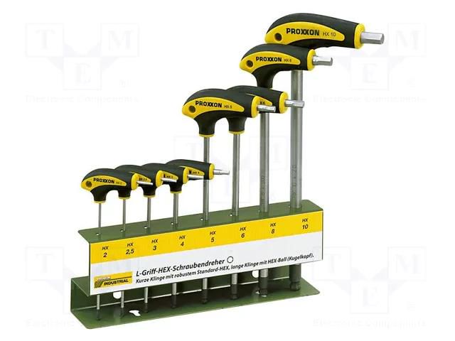 Kit: screwdrivers; hex key; Kind of handle: T; 8pcs. PROXXON PR22650