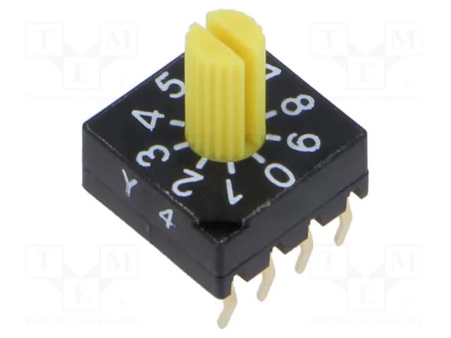 Encoding switch; Pos: 10; PCB,THT; 100mΩ; DC load @R: 0.03A/15VDC KNITTER-SWITCH DRS4010