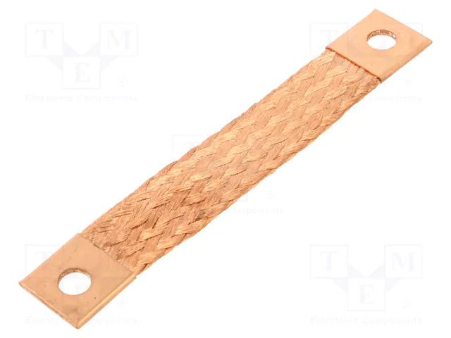 Braids; earthing tape; 25mm2; Ø1: 9mm; Ø2: 9mm; 120A; L: 0.13m BM GROUP BM60215