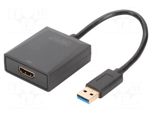 Adapter; HDMI socket,USB A plug; USB 3.2; Support: Full HD 1080p DIGITUS DA-70841