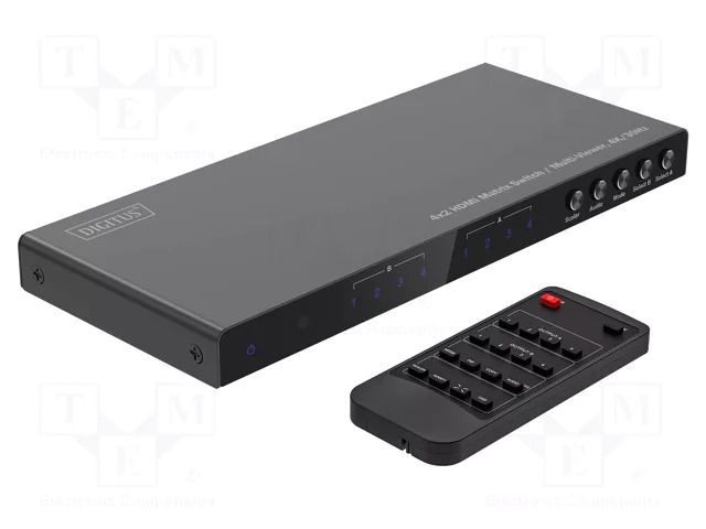 Switch; HDCP 1.4,HDMI 1.4; 4K,HDCP,UHD 2160p; black; metal DIGITUS DS-55345