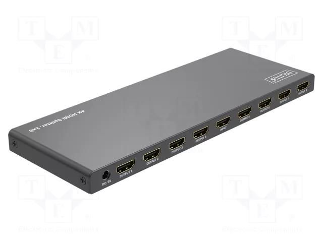 Splitter; HDCP 2.2,HDMI 2.0; black; Input: DC socket,HDMI socket DIGITUS DS-55338