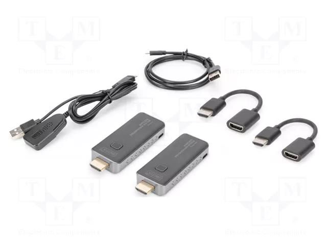 HDMI extender; HDMI plug,USB B micro socket; HDCP 1.3,HDMI 1.4 DIGITUS DS-55319