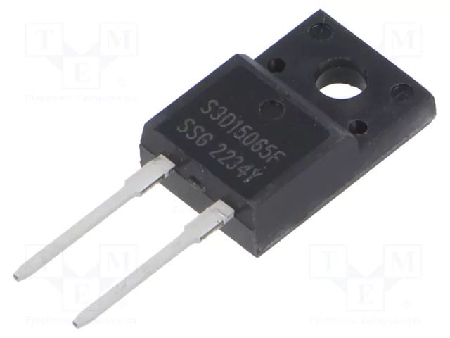 Diode: Schottky rectifying; SiC; THT; 650V; 15A; ITO220AC; Ufmax: 2V SMC DIODE SOLUTIONS S3D15065F-SMC