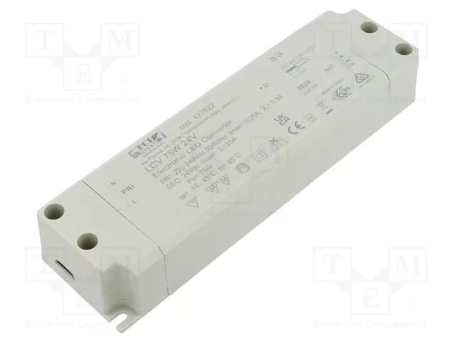 Power supply: switching; LED; 24VDC; 3.125A; 220÷240VAC; IP20; 90% TCI 127822