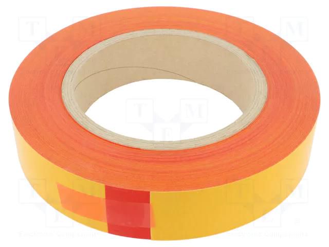 Tape: marking; red; L: 50m; W: 50mm; self-adhesive; PVC FATH FA-0203T05031