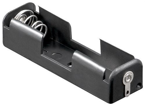 1x AA (Mignon) Battery Holder, Solder tail (U), black - Solder tail (U) 11489