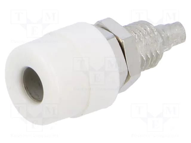 Connector: 4mm banana; socket; 32A; 60VDC; white; soldered,screw HIRSCHMANN T&M BIL20-WE
